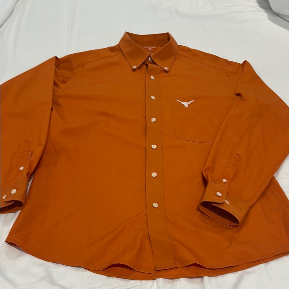 Men's Longhorn Orange Button-Down Shirt